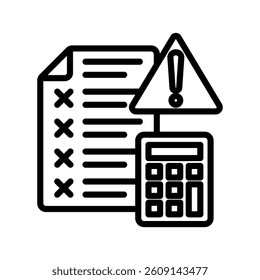 Accounting Error Line Vector Illustration On White Background.