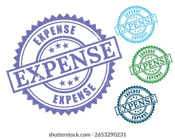Contabilidade Despesa Carimbo, Grunge Style Financial Label Collection
