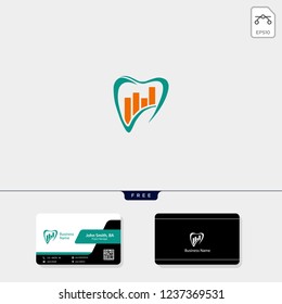 accounting finance or business growing chart concept logo template vector illustration, free business card design