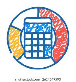 accounting finance calculator doodle icon sketch vector. accounting finance calculator sign. isolated symbol illustration