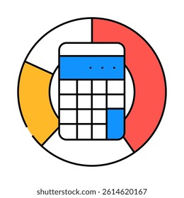 accounting finance calculator line icon vector. accounting finance calculator sign. isolated symbol illustration