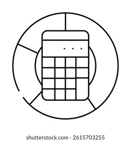 accounting finance calculator line icon vector. accounting finance calculator sign. isolated contour symbol black illustration