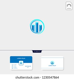 accounting finance chart creative logo template vector illustration and logo inspiration. business card design template include.