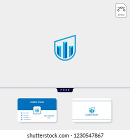 accounting finance chart creative logo template vector illustration and logo inspiration. business card design template include.