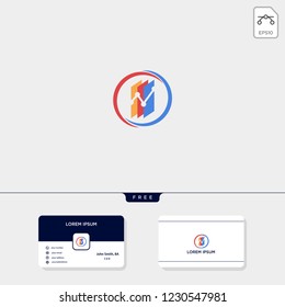 accounting finance chart creative logo template vector illustration and logo inspiration. business card design template include.