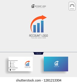 accounting, finance creative logo template vector isolated with business card design - vector