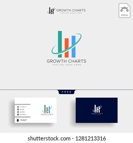 accounting, finance creative logo template vector isolated with business card design - vector