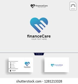 accounting, finance creative logo template vector isolated with business card design - vector