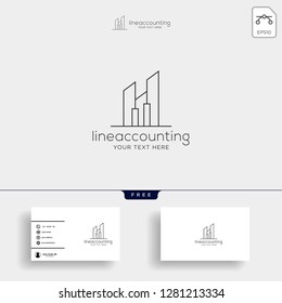 accounting, finance creative logo template vector isolated with business card design - vector