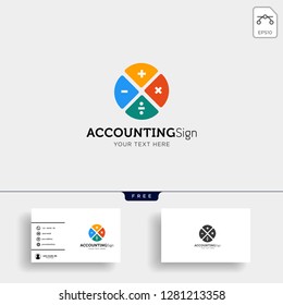 accounting, finance creative logo template vector isolated with business card design - vector