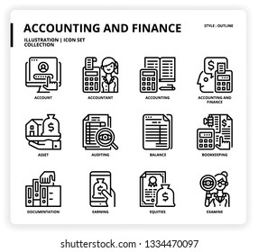 Accounting and Finance icon set