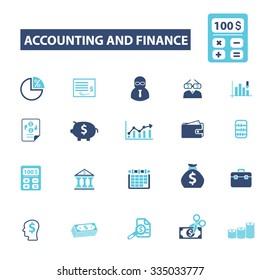 accounting, finance  icons, signs vector concept set for infographics, mobile, website, application
