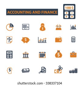 accounting, finance  icons, signs vector concept set for infographics, mobile, website, application
