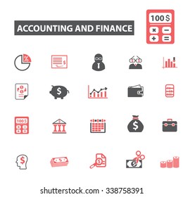 accounting, finance  icons, signs vector concept set for infographics, mobile, website, application
