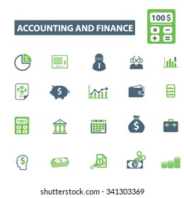 accounting, finance  icons, signs vector concept set for infographics, mobile, website, application
