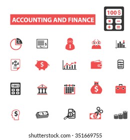 accounting, finance  icons, signs vector concept set for infographics, mobile, website, application
