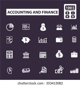 accounting, finance  icons, signs vector concept set for infographics, mobile, website, application
