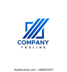 Accounting or finance logo design simple style with blue color