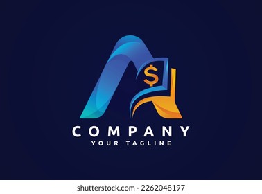 Accounting financial gradient logo, Financial Advisors logo design vector