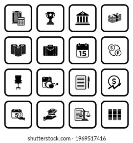 símbolo de signo de vector de conjunto de iconos contables y financieros
