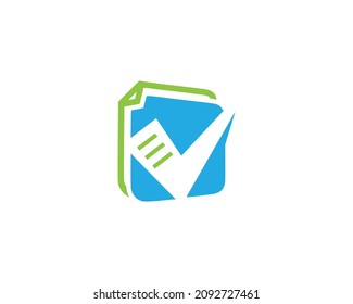 Accounting financial logo with document paper check office design concept vector.
