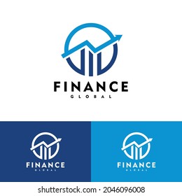 Accounting and Financial logo globe concept vector illustration graphic design