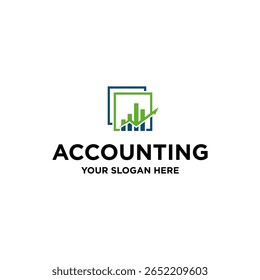Accounting and financial logo template suitable for your accounting company, design need, logo, illustration, animation, etc.