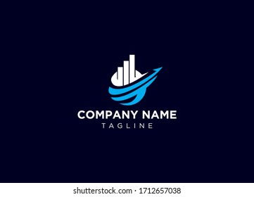 Concepto de diseño de vectores de logotipos contables y financieros
