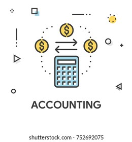 ACCOUNTING FLAT LINEAR ICON
