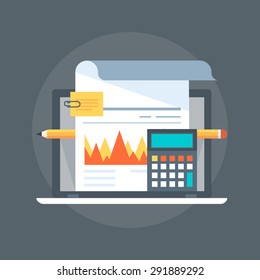Accounting flat style, colorful, vector icon for info graphics, websites, mobile and print media.