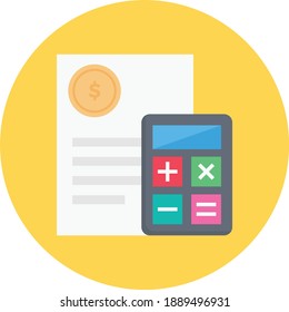 accounting flat vector colour icon
