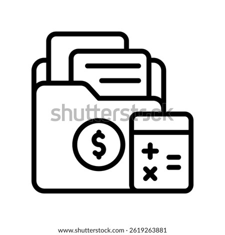  Accounting Folder Vector outline icon. Eps10 file 