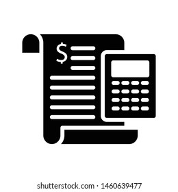 accounting glyph flat vector icon
