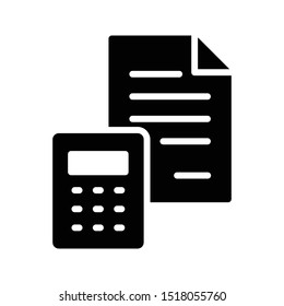 accounting glyph flat vector icon