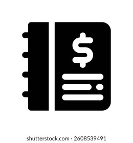 accounting glyph icon. Strong and solid vector icon for websites, mobile interfaces, presentations, and visual branding. High quality and easy to edit.