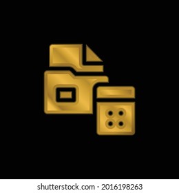 Accounting gold plated metalic icon or logo vector