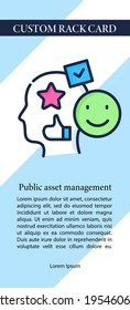 Accounting goodwill flyer template.Advertisement with information. Intangible asset. Custom rack card. Public asset management. Asset management abstract design.Layout illustration page with icon