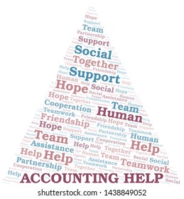 Accounting Help word cloud. Vector made with text only.