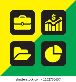 accounting icon. 4 accounting set with graph, document, chart and portfolio vector icons for web and mobile app