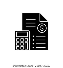 Accounting icon . Accountant, financial, business firm tax, statement, calculator, and balance sheet icons. Vector illustration