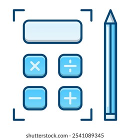 Icono de contabilidad, Ilustración vectorial de gradiente azul