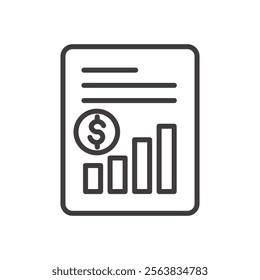 Accounting Icon with Calculator, Money, and Graph Elements in Black and White