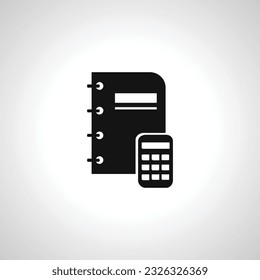 accounting icon. calculator with notepad icon.
