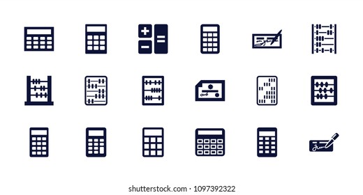 Accounting icon. collection of 18 accounting filled icons such as calculator, abacus, check. editable accounting icons for web and mobile.