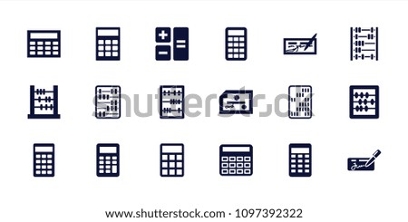 Accounting icon. collection of 18 accounting filled icons such as calculator, abacus, check. editable accounting icons for web and mobile.