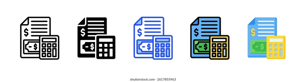 Accounting Icon Collection With Multiple Styles