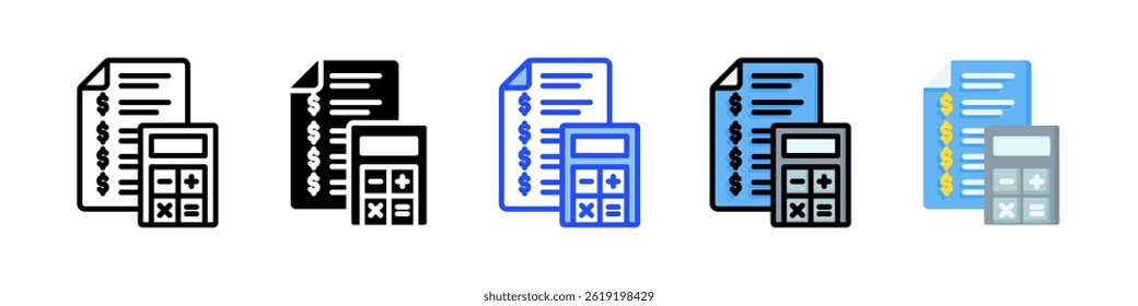 Accounting Icon Collection With Multiple Styles