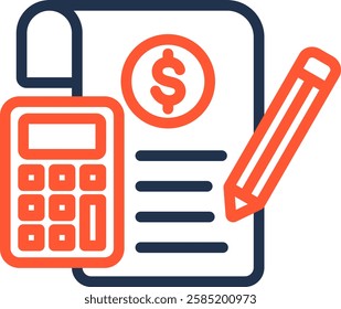 Accounting Icon Color Line Vector Illustration