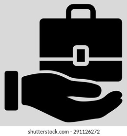 Accounting icon from Commerce Set. Vector style: flat symbol, black color, rounded angles, light gray background.