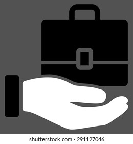 Accounting icon from Commerce Set. Vector style: bicolor flat symbol, black and white colors, rounded angles, gray background.